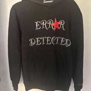 Source Unknown Black Hoodie with Red Star